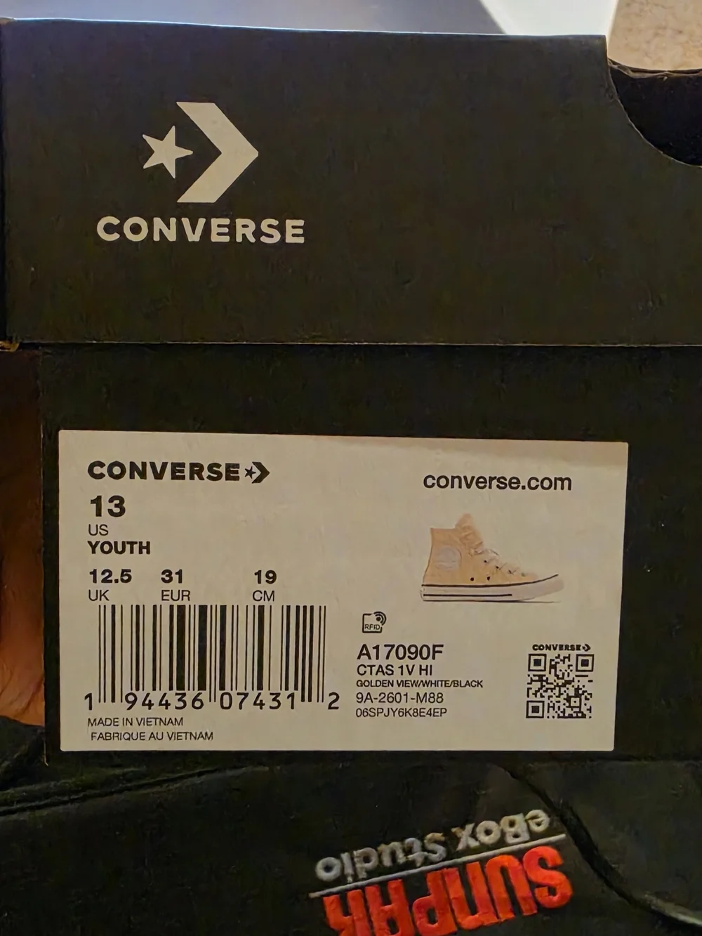 Converse Kids' High Top Sneakers in Pale Yellow